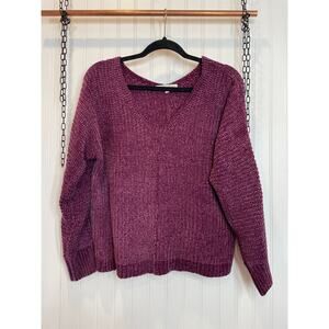 Madison+Hudson Burgundy V-Neck Pullover Sweater Womens Size S